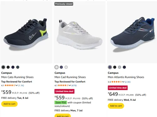 Image of Campus Men's Running Shoes Starting from ₹509
