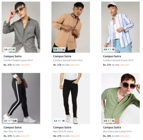 Image of Campus Sutra Brand Men's Clothing @ Flat 80% Discount