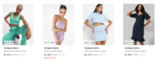 Image of Campus Sutra Clothing Women's Minimum 85% Discount 