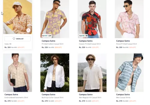 Image of Campus Sutra Men's Classic Shirt at Minimum 80% Discount