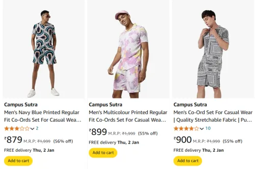 Image of Campus Sutra Men's Regular Fit Co-Ords Set For Casual Wear Starting Price @ ₹879