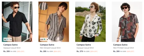 Image of Campus Sutra Men Striped Casual Shirt Starting At ₹399