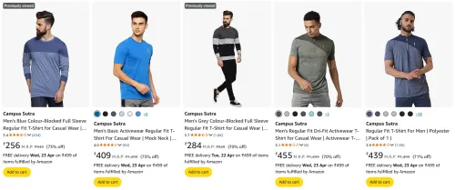 Image of Campus Sutra Men's Clothing at minimum 70% Off