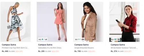 Image of Campus Sutra Women's Clothing Starting At @₹299