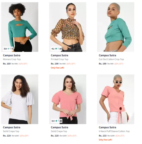 Image of Campus Sutra Women's Clothing Minimum 80% Discount