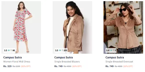 Image of Campus Sutra Brand Women's Clothing @ Up to 88% Discount
