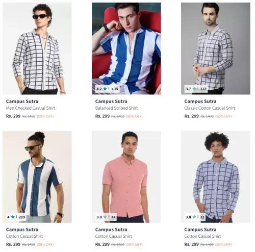 Image of Campus Sutra Casual Shirts for Men @ Up to 80% Discount