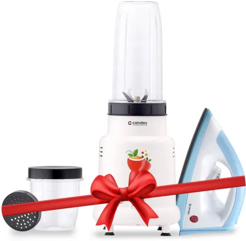 Image of Candes Super Combo 400 W Juicer Mixer Grinder (Hector Nutri Blender & 750W EI110 Iron | 2 Jars | Ivorey)