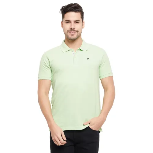 Image of Cantabil Regular Fit Solid Polo Neck Casual T-Shirt for Men