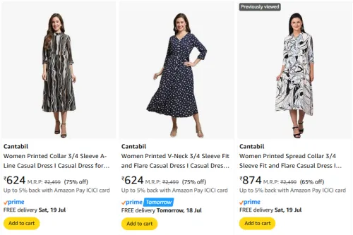 Image of Cantabil Women's Dresses at minimum 65% Discount