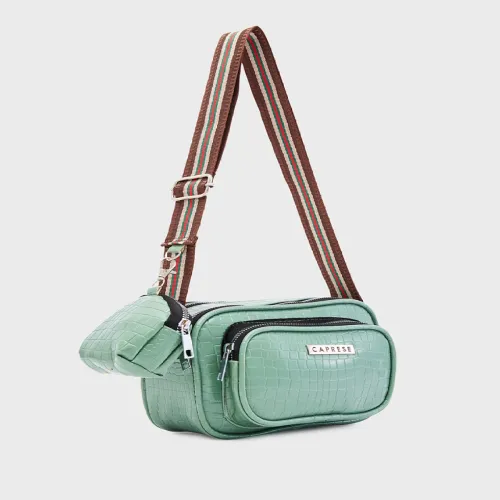 Image of Caprese Croc Textured Sling Bag With Pouch
