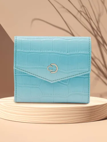 Image of Caprese Women Casual Blue Artificial Leather Wallet (3 Card Slots)