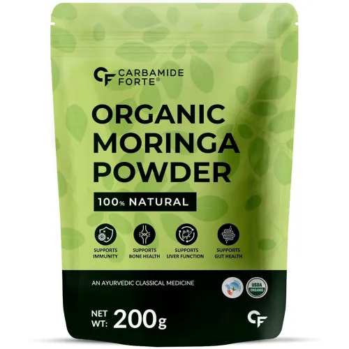 Image of Carbamide Forte 100% Organic Moringa Powder - Moringa Drumstick Leaves Powder - 200g
