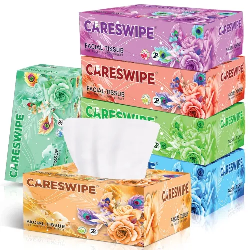 Image of Careswipe 2 Ply Face Tissue Paper 600 Pulls 1200 Sheets | 100 Pulls Pack of 6 |