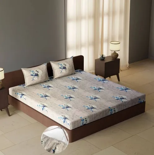 Image of Carlton London 144 TC Cotton Queen Fitted Bedsheet