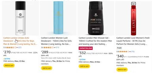 Image of Carlton London Beauty Product Starts @ ₹270
