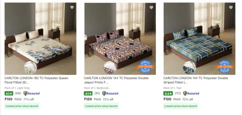 Image of Carlton London Bedsheets at just ₹189