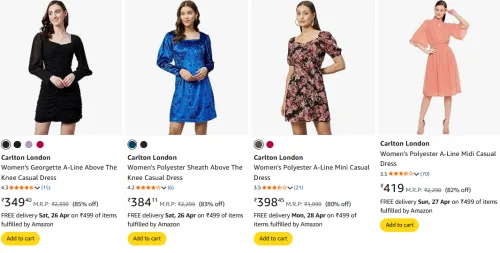 Image of Carlton London Dresses For Women Minimum 80% Discount