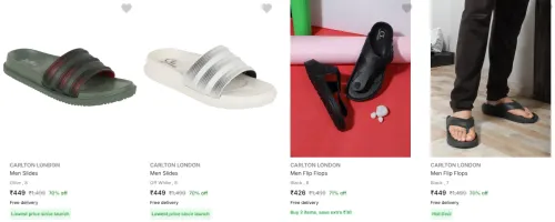Image of CARLTON LONDON Men's Flip Flops at minimum 70% Off