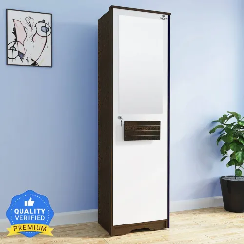 Image of CARLTON LONDON PHOENIX Engineered Wood 1 Door Wardrobe with Mirror