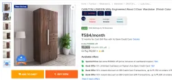 CARLTON LONDON Willy Engineered Wood 3 Door Wardrobe