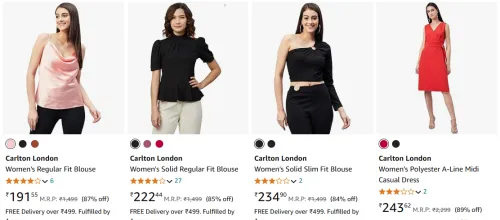 Image of Carlton London Women Top Wears Up to 89% discount