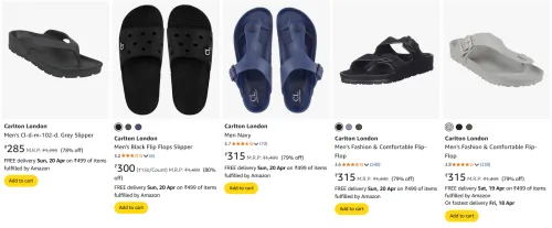 Image of Carlton London Men's Flip Flops at minimum 78% Off