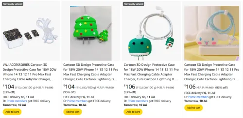 Image of Cartoon 3D Design Protective Lightning Data Cable Minimum Starting ₹104