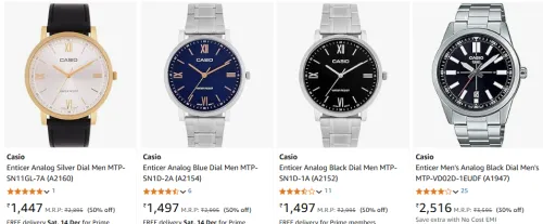 Image of Casio Enticer Analog Watch for Men up to 50% Discount 