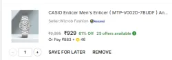 CASIO Enticer ( MTP-V002D-7BUDF ) Mens Analog Watch