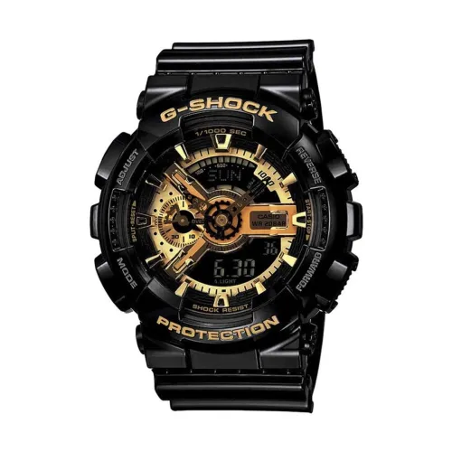 Image of Casio G-Shock GA-110GB-1ADR Black & Gold Analog-Digital Dial Black Resin Strap Men's Watch