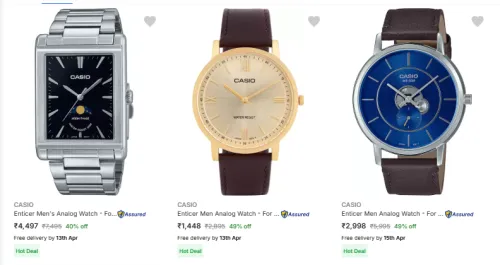 Image of Casio Wrist Watches Minimum 40% Discount + Extra 20% Discount on Payment Page