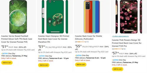 Image of Casotec Back Cover at minimum 90% Discount