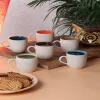CDI Set of 6 Ceramic Cups (150ml, Microwave & Dishwasher Safe)