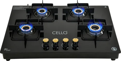 Image of CELLO Black Pearl Glass Hob Cooktop Automatic Ignition