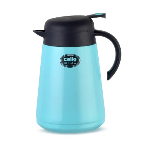 Image of Cello Bristo Vacusteel Carafe | Hot and Cold Carafe | Double Walled Vaccum Insulation Tea/Coffee Pot | Great for Serving
