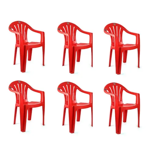 Image of Cello Capri Arm Chair (Red, Set of 6)