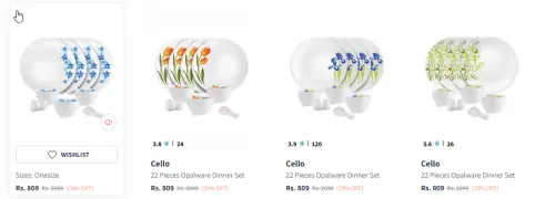 Image of Cello Dazzle Series White 22 Pieces Safe Dinner Set Starting At ₹809
