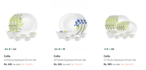 Image of Cello Dinner Set at Minimum 50% Discount