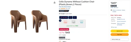 Image of Cello Dynamo Plastic Chair Set of 2