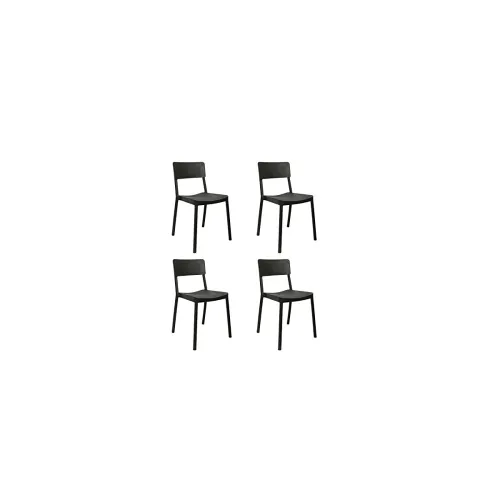 Image of Cello Eskimo Cafeteria Set of 4 Chairs (Black)