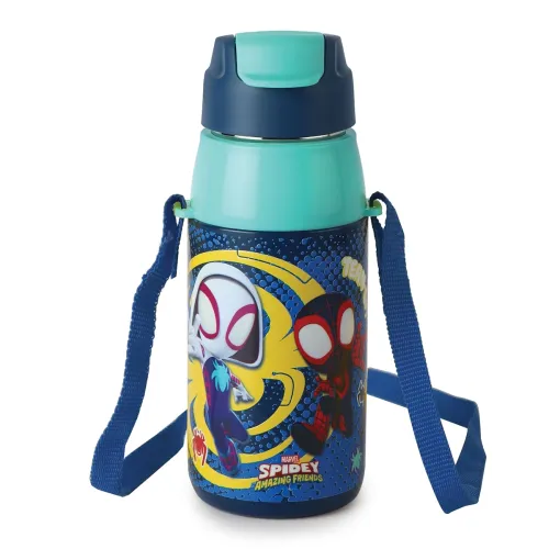 Image of Cello Kidzbee Era Web Warriors Inner Steel Insulated Kids Water Bottle, 400 ml