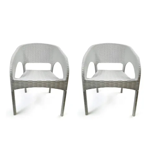 Image of Cello Kraze Plastic Chair Set - Pack of 2 , White