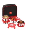 Cello MF Supremo 300ml Stainless Steel Lunch Box Set of 4 - Red