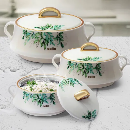 Image of cello Midas Pack of 3 Thermoware Casserole Set  
