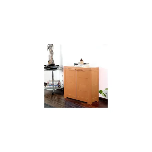 Image of Cello Novelty Compact 2 Door Plastic Cupboard with Shelf