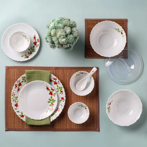 Image of Cello Opalware Dazzle Series Imperial Rose 35 Pcs Dinner Set