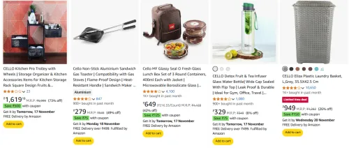Image of Cello Products. Up-to ₹500 Coupon 