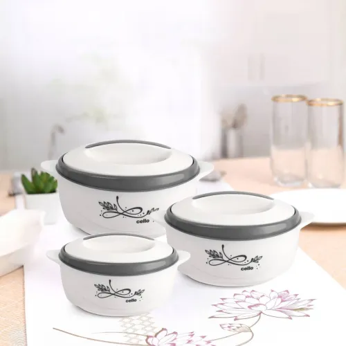 Image of cello Sapphire Grey Pack of 3 Thermoware Casserole