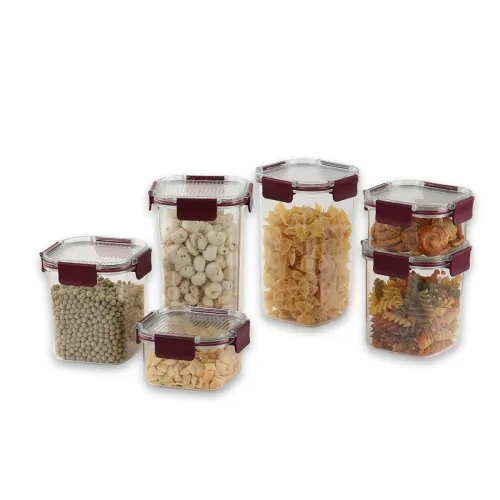 Image of CELLO Stack Lock Plastic Storage Jar Set of 6